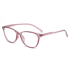 Leichter TR90 optischer Brillengestell in transparentem Rosa, stilvolle Blaulichtbrille.