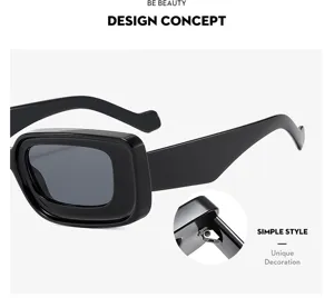 Gafas de sol de moda para mujer con montura cóncava única y lentes oscuras de estilo.
