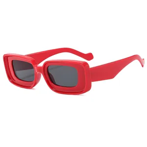 Gafas de sol gruesas rojas cóncavas tendencia moda mujer statement streetwear gafas