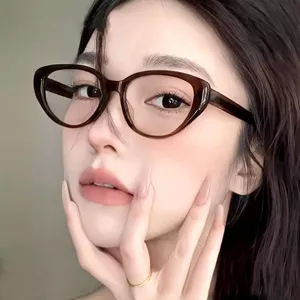 Vintage Katzenaugen Anti Blaulicht Brillengestell Für Damen Mode Brille Ohne Sehstärke Optische Polycarbonat Klare Linse Brille