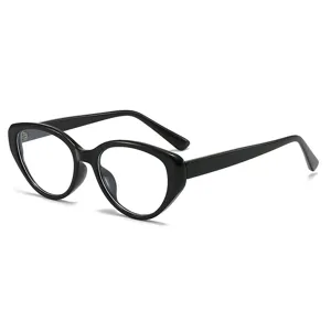 Elegante schwarze Katzenauge Blaulichtfilter Brille für Damen, modischer Rahmen für den Alltag.