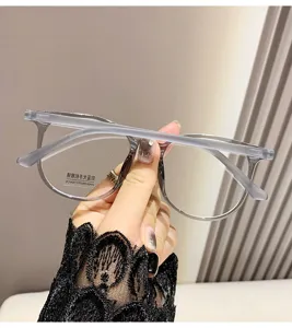 Gafas anti luz azul ultraligeras estilo coreano mujer montura grande transparente