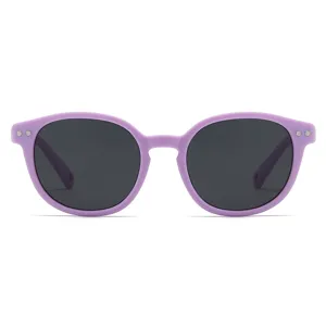 Kids polarized sunglasses cute round frame anti-uv uv400 shades for boys and girls purple