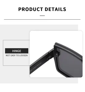 Vista detallada de la bisagra de gafas de sol de moda, diseño robusto para el uso diario.