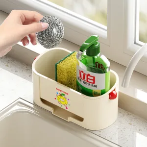 Kitchen Sink Drain Rack Plastic Sponge Rag Holder Washstand Storage Organizer Multifunctional Countertop Drain Shelf