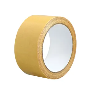 Heavy duty double sided cloth tape roll for carpet fixing and floor mat installation, brown.