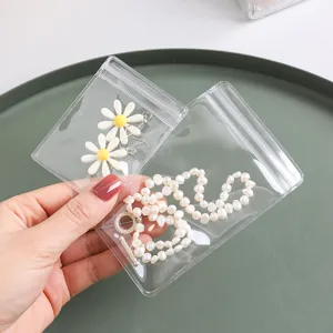 Clear jewelry storage bags portable anti-oxidation clear ziplock bags for earrings & necklaces.