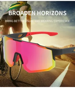 Gafas de sol deportivas para ciclismo al aire libre con montura grande y lentes de colores.