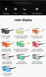 Gafas de sol de ciclismo deportivas al aire libre gran marco antivento pesca conducir
