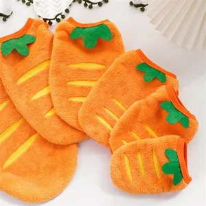 Cute Carrot Shape Pet Winter Warm Fleece Vest Puppy Dog Clothes Small Dogs And Cats Apparel Daily Outfit