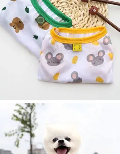 Spring summer pet clothes cute cartoon mouse print dog vest breathable comfortable apparel