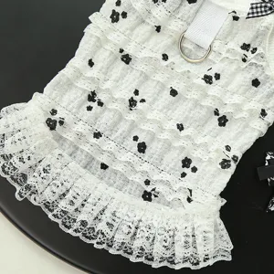 Robe de chien de compagnie en dentelle d'été jolie jupe gilet de princesse pour chats