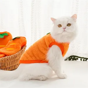 Cute carrot pet dog cat winter warm vest costume, plush soft apparel for small dogs.