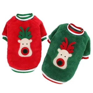 Joli pull de Noël renne pour animaux de compagnie chiens chats, vêtement d'hiver doux à deux pattes.