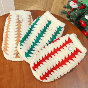 Warm fleece pet clothes with D-ring, winter cozy dog and cat apparel detail view.