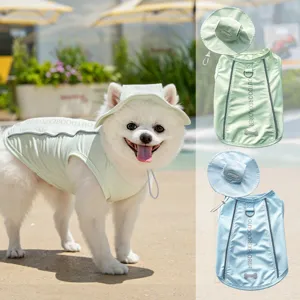 Chaleco refrigerante transpirable para perros de verano con sombrero de sol conjunto de ropa