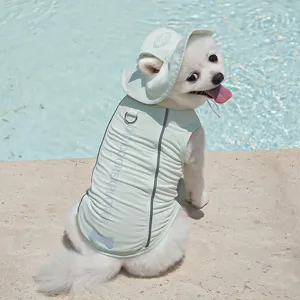 Conjunto de chaleco refrescante y sombrero de sol transpirable para perros, malla ligera.