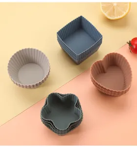 Silicone baking molds set food grade muffin cups square heart shapes detail view item