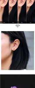 S925 Silber einzelner Diamant Ohrstecker Mini vier Kappen Zirkonia Ohrringe Damen