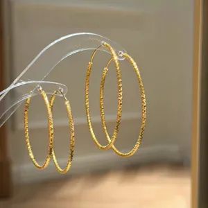 Minimalistische 925 Sterlingsilber Creolen Für Damen Mode Übertriebene Geometrische Große Kreis Ohrringe Schmuck