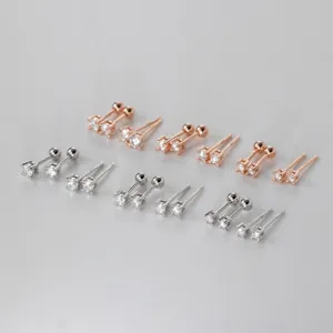 S925 Sterling Silber Moissanit Ohrstecker Minimalistisch Rund Vier Krallen Silber Roségold Ohrschmuck Für Damen Täglich Mode Accessoires