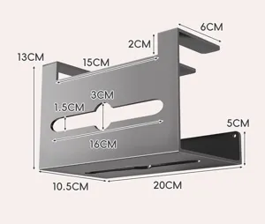 Under cabinet paper towel holder bathroom tissue dispenser punch free storage rack
