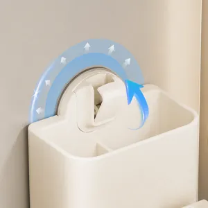 Portaspazzolino a ventosa senza forare, organizer murale da bagno per spazzolini elettrici.