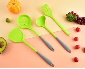 Set di utensili da cucina in silicone antiaderente spatola mestolo cucchiaio set