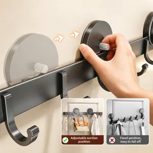 Gancio da parete a ventosa regolabile appendiabiti senza fori organizer in metallo per bagno