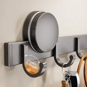 Appendiabiti a ventosa da parete per bagno e cucina, binario con ganci senza foratura.