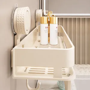 Saugnapf Badregal Wandmontage Organizer fuer Toilette Dusche Aufbewahrungsregal Korb.