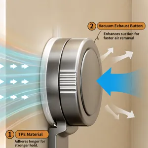 Suction cup hair dryer holder replacement base, punch-free vacuum wall mount bracket.