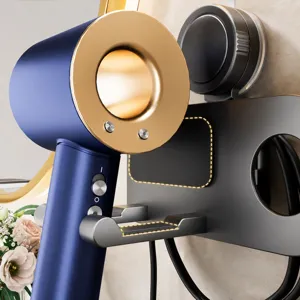 Punch-free suction hair dryer holder wall mounted bathroom organizer bracket for Dyson