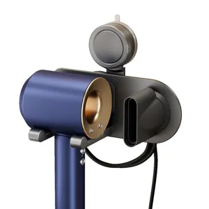 Punch-free hair dryer holder wall mount suction cup storage rack for bathroom home organization