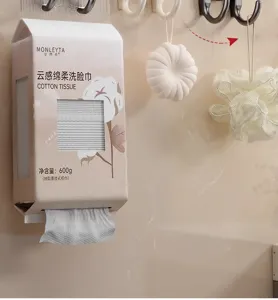 Boîte de mouchoirs faciaux en coton suspendue pour mur de salle de bain, paquet de 600g doux.