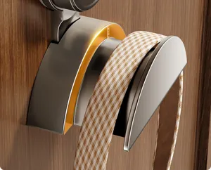 Detailed view of heavy-duty door hook mechanism with metallic finish and glowing indicator.