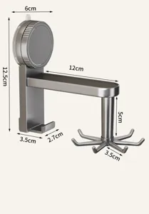 Detail view of the rotating wall-mounted hook with multiple arms for entryway organization.