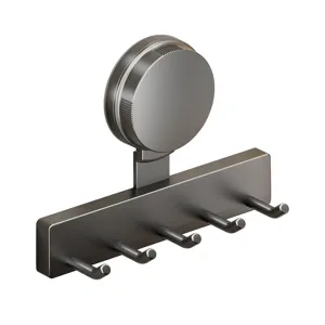 Heavy duty suction cup wall mount towel hook with five hooks for bathroom organization