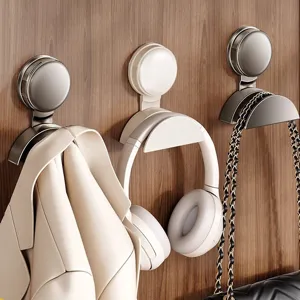 Punch-Free Suction Cup Door Hook Heavy Duty Wall Mounted Clothes Hanger Storage Rack for Bathroom Entryway Home Organization