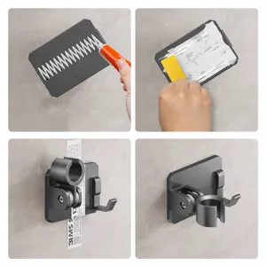 Drill-free shower head holder adjustable bathroom bracket wall mount spray gun base replacement
