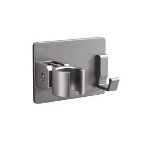 Adjustable shower head holder with hook punch-free wall mount bathroom accessory bracket
