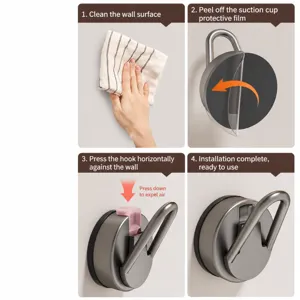 Vacuüm zuignap haak punch-vrije zware muur gemonteerde hanger voor keuken badkamer