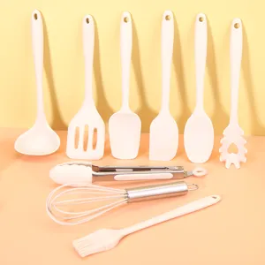 Mini Ensemble d Ustensiles de Cuisine en Silicone Alimentaire Résistant à la Chaleur Cuillères Spatules de Cuisson