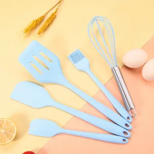 Set di utensili da cucina in silicone resistenti al calore spatole frusta pennello forno