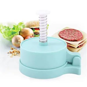Plastic hamburger meat press maker, kitchen tool for DIY burger patties and baby food molds.