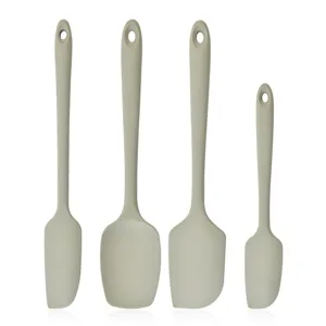 4-piece silicone spatula set for baking, seamless heat-resistant cream and flour scrapers.