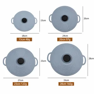Set di coperchi in silicone estensibili multi-taglia per cucina e ciotole 18-33cm.