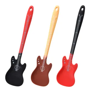Creative guitar silicone cooking spoon spatula for non-stick pan baking and cream scraper tool
