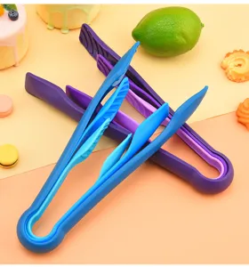 Set di pinze per alimenti in plastica cucina cottura pane mini frutta snack pinza