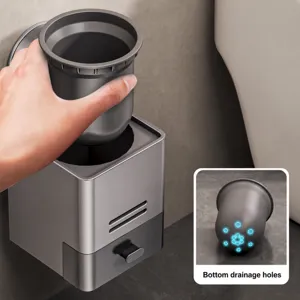 Suction cup toilet brush holder wall mounted bathroom cleaning tool with detachable cup